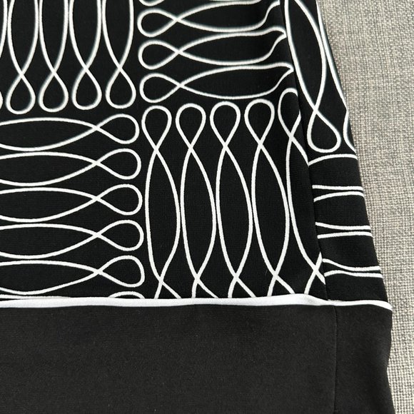 ENFOCUS Studio Shift Dress Black & White Short Sleeve Size 6 Stretch Round‎ Neck - Picture 10 of 13